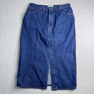 VTG Gitano Jean Skirt Women's Large 34" Waist Midi Belt Loops Front Pockets READ